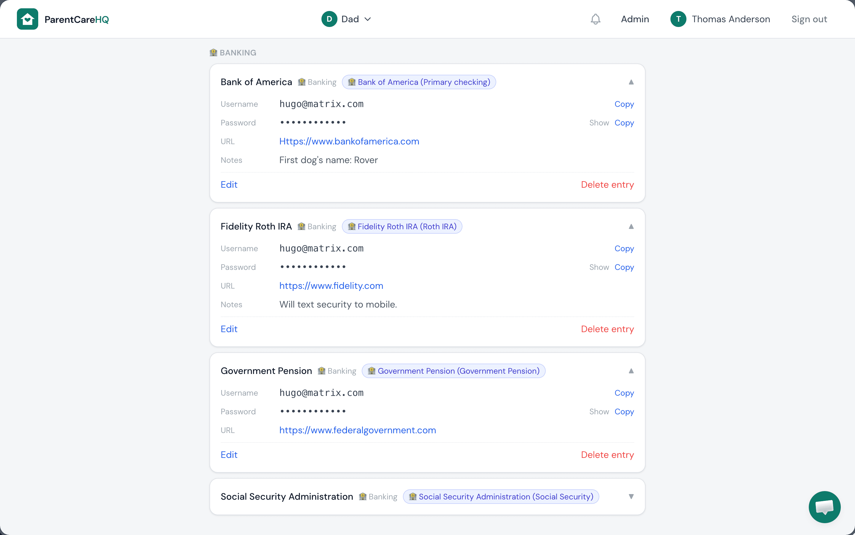Secure credentials vault