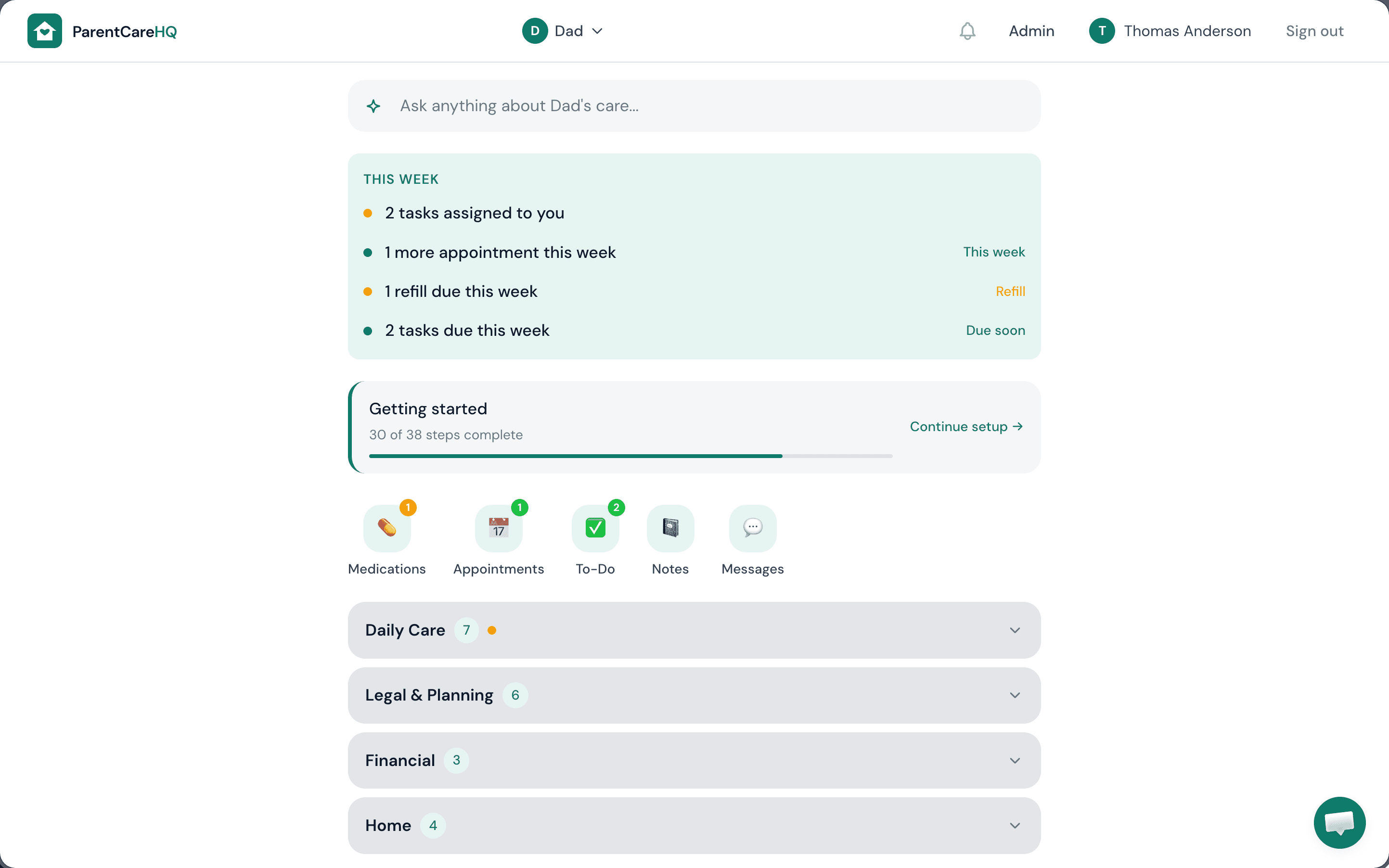 Your care hub at a glance