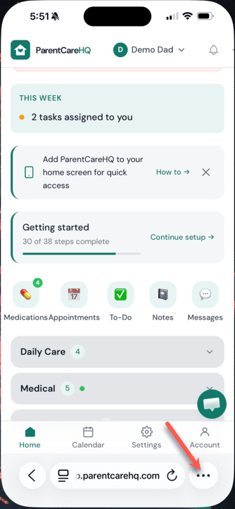 Step 1: Tap the menu icon in your browser